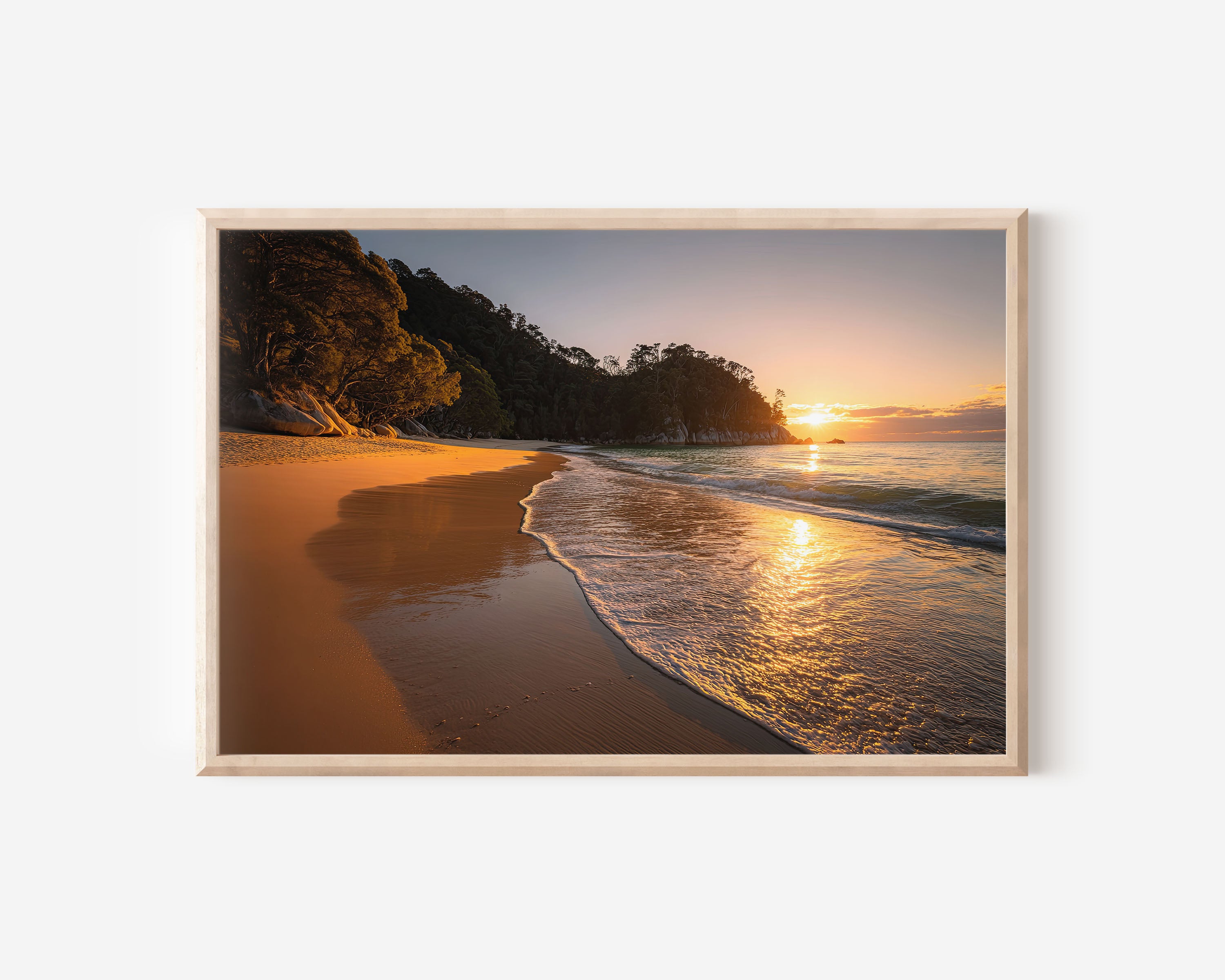 Abel Tasman Beach Sunset Wall Art Print – New Zealand