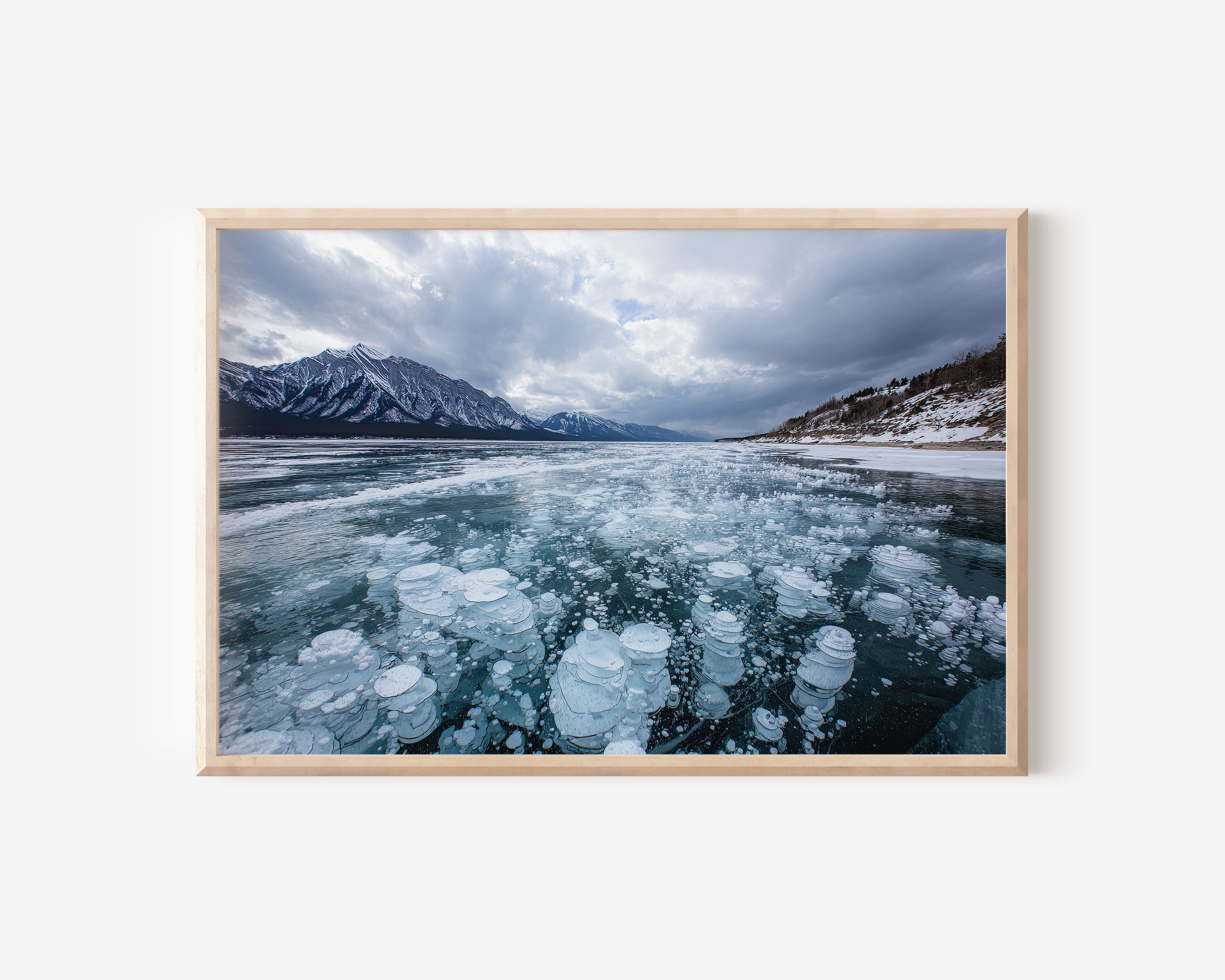 Abraham Lake Ice Bubbles Wall Art Print – Alberta Canada Winter