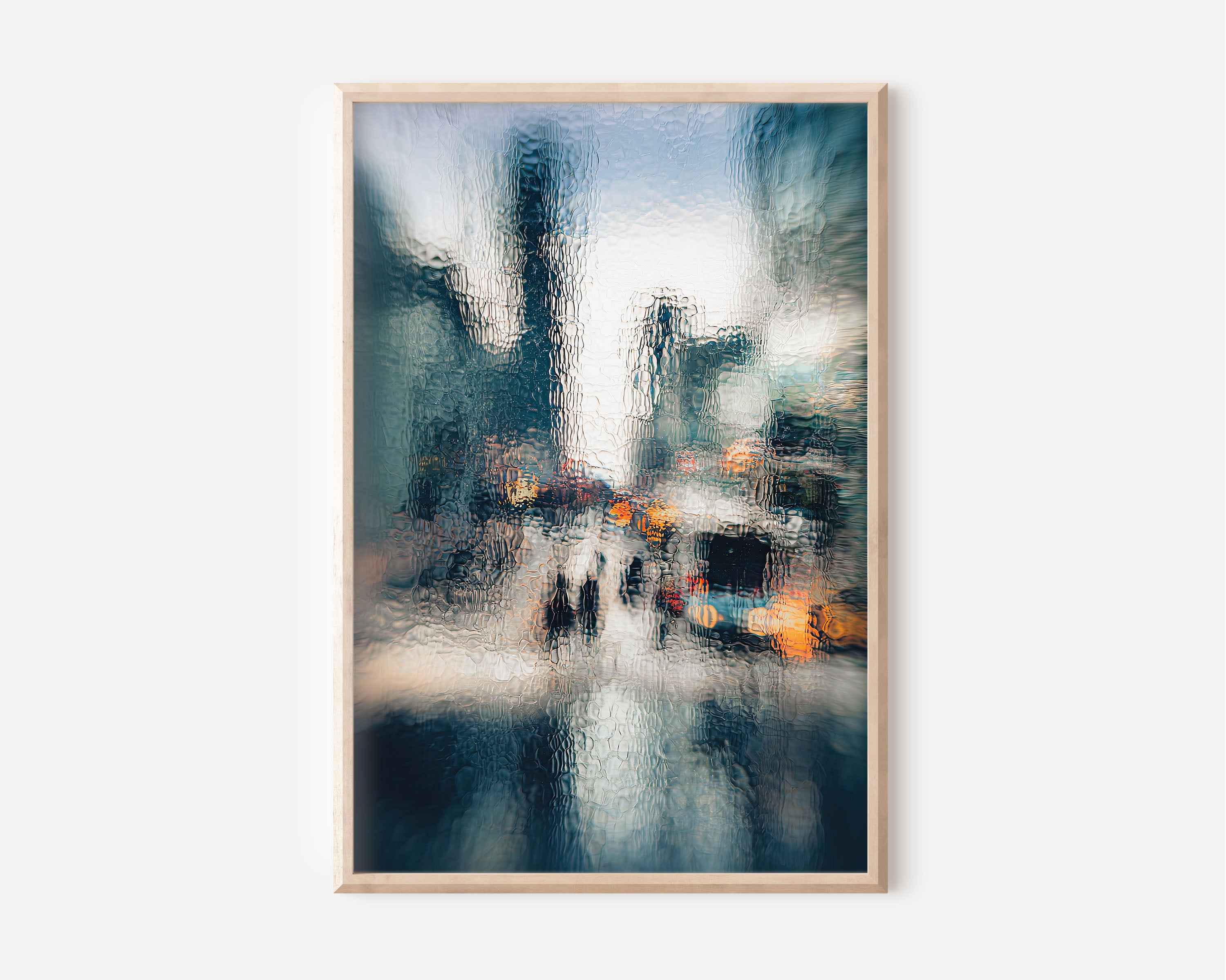 Abstract City Blur Wall Art – Modern Urban Canvas Print, Contemporary Home Decor