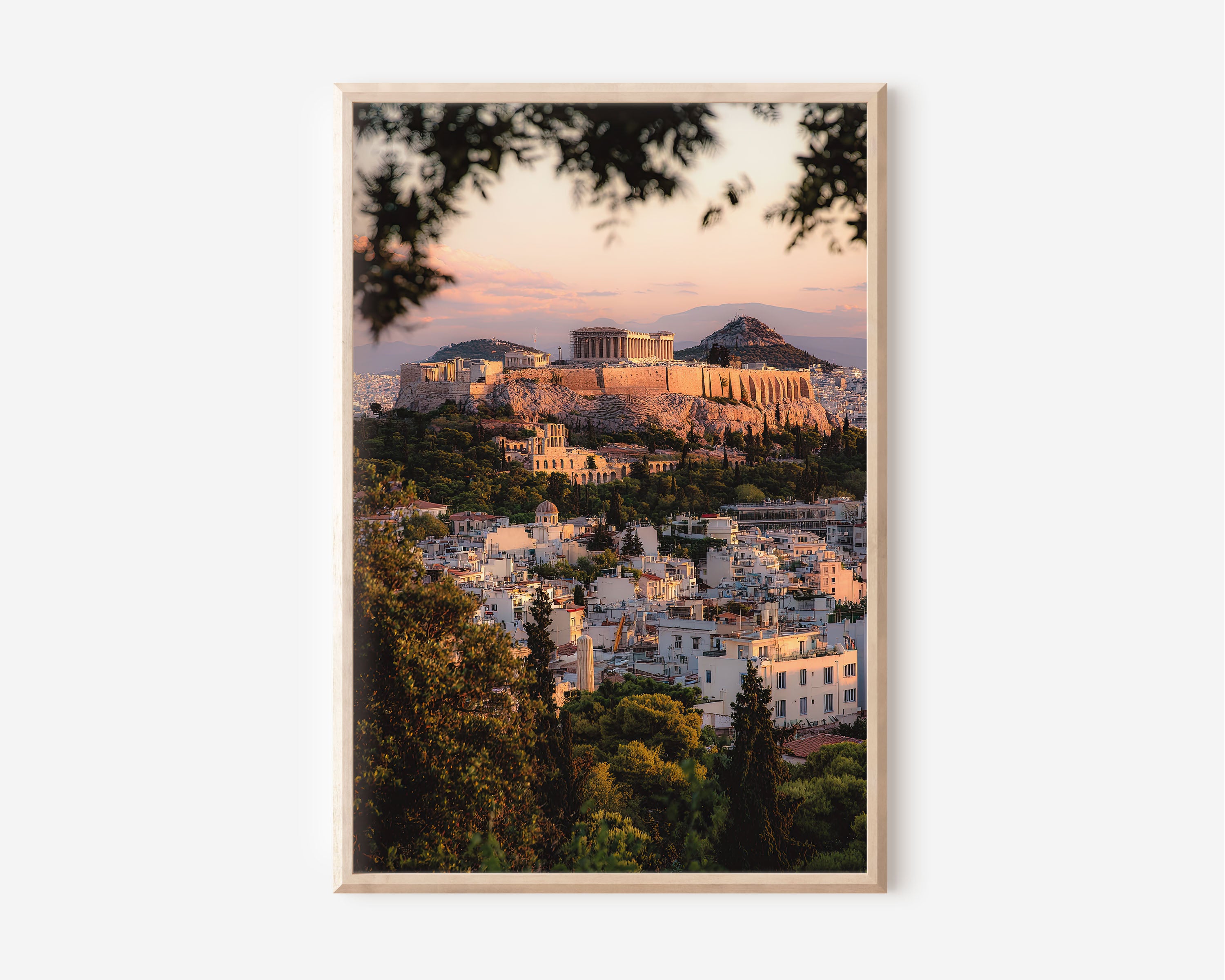 Acropolis of Athens at Sunset | Greece Travel Wall Art Print