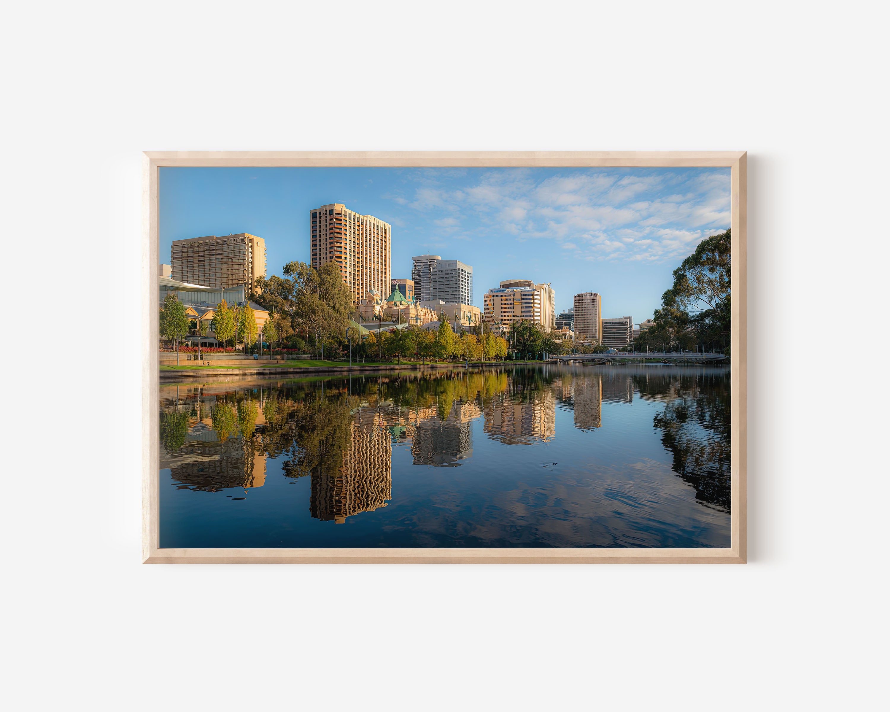 Adelaide Skyline Wall Art Print – River Reflection Cityscape Australia