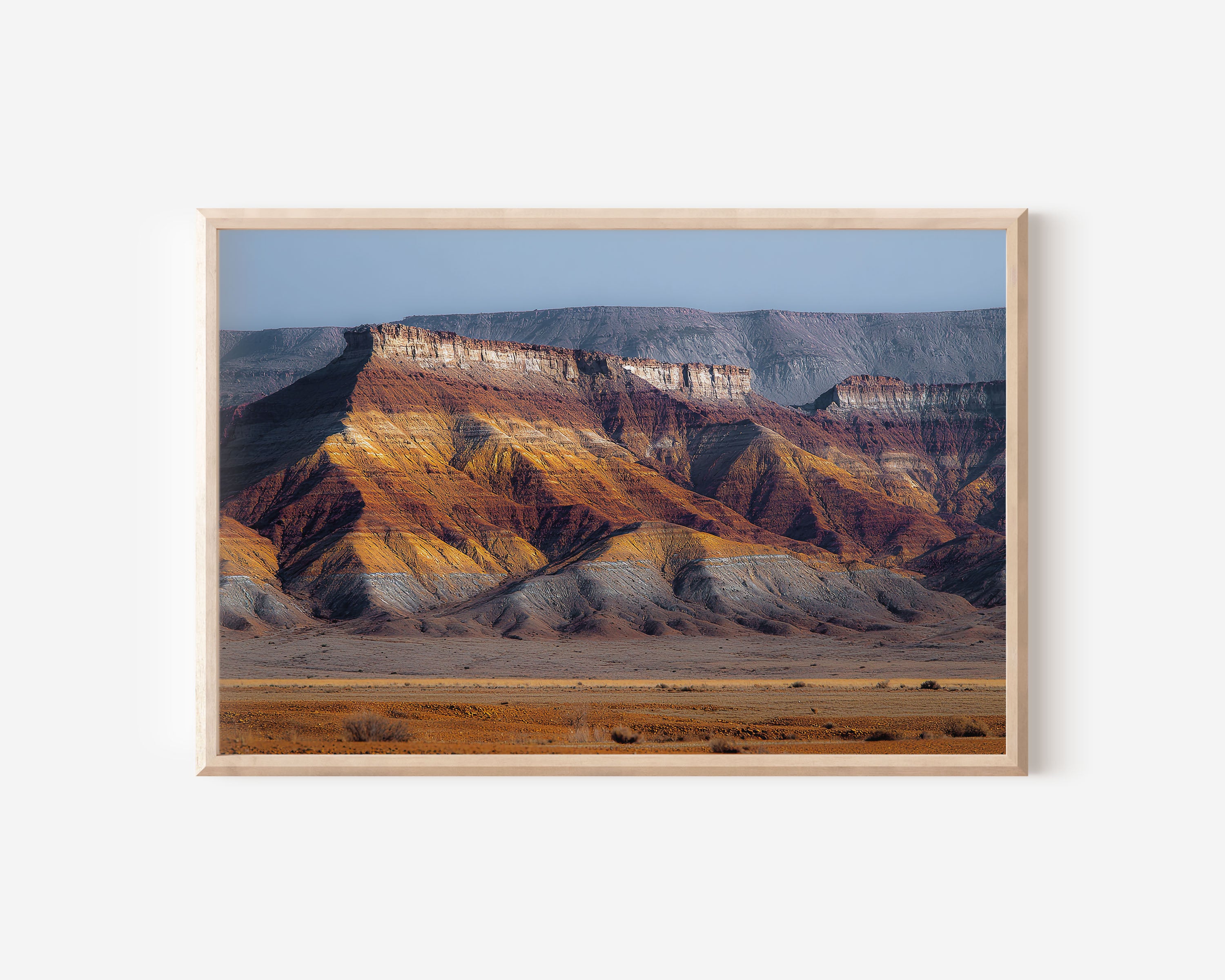 Aktau Mountains Colorful Desert Wall Art Print – Kazakhstan Canyon Landscape