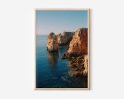 Algarve Sea Cliffs Wall Art Print | Portugal Coastal Photography | Ponta da Piedade Landscape Poster | Mediterranean Ocean Print | European Beach Home Decor