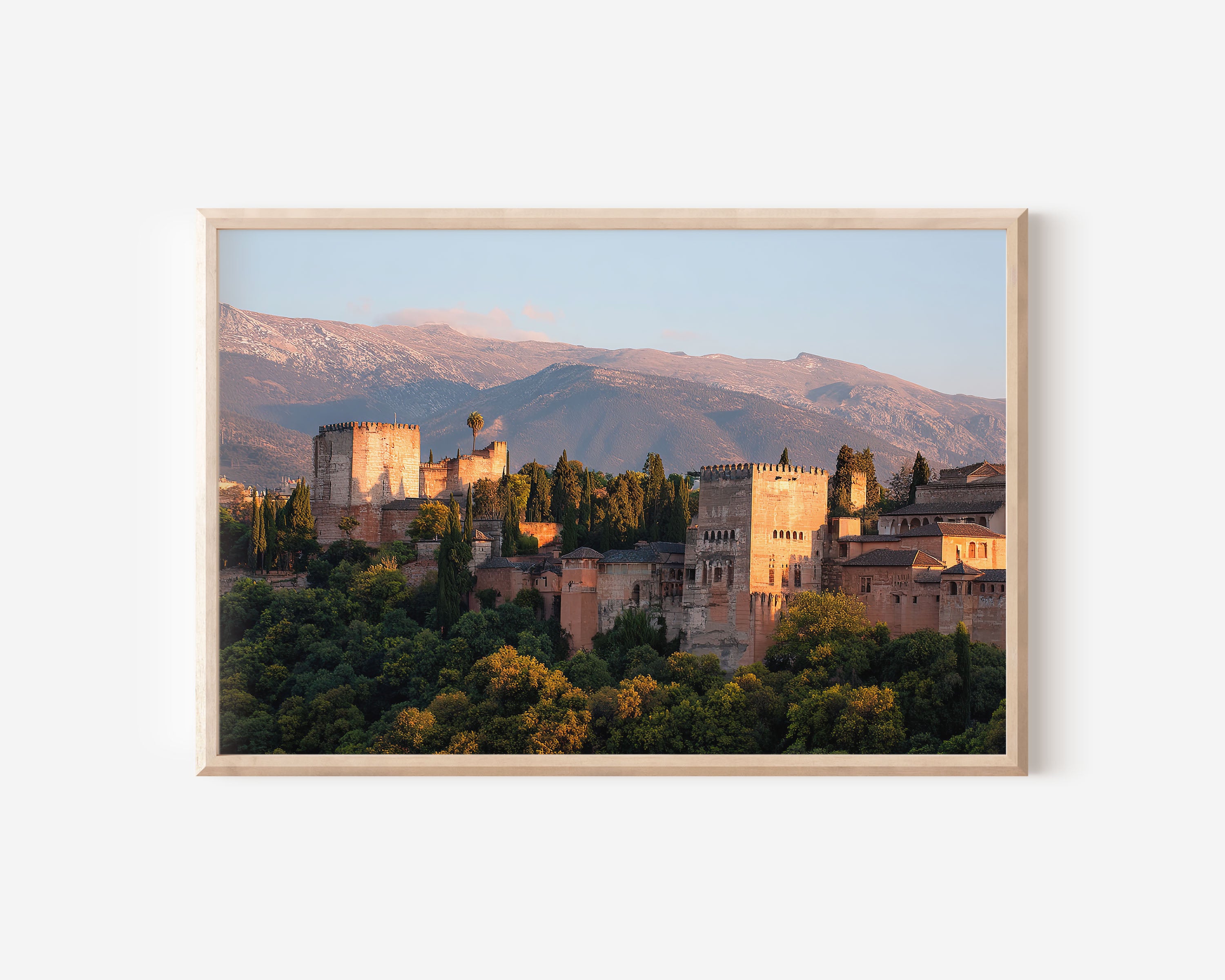 Alhambra Granada Spain Wall Art Print – Historic Palace Landscape Canvas