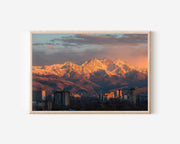 Almaty Kazakhstan Wall Art | Zailiyskiy Alatau Snow Mountain Cityscape Print