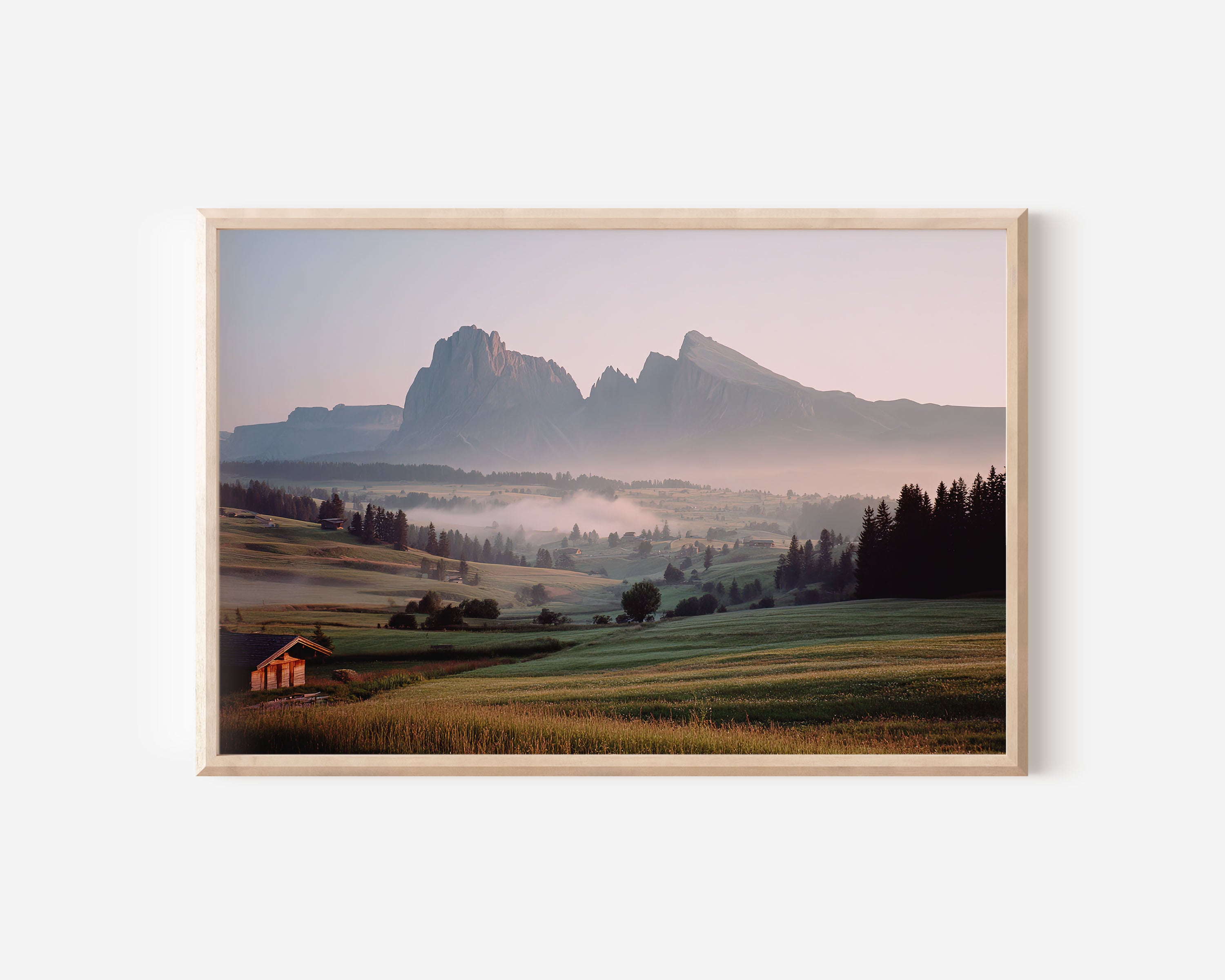 Alpe di Siusi Dolomites Wall Art – Italy Alpine Meadow Mountain Landscape