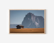 Alpe di Siusi Lonely Hut Wall Art Print – Dolomites Italy Mountain Landscape