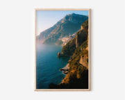 Amalfi Coast Wall Art Print | Positano Italy Coastal Photography | Mediterranean Cliffside Landscape Poster | Italian Riviera Travel Print | European Home Decor