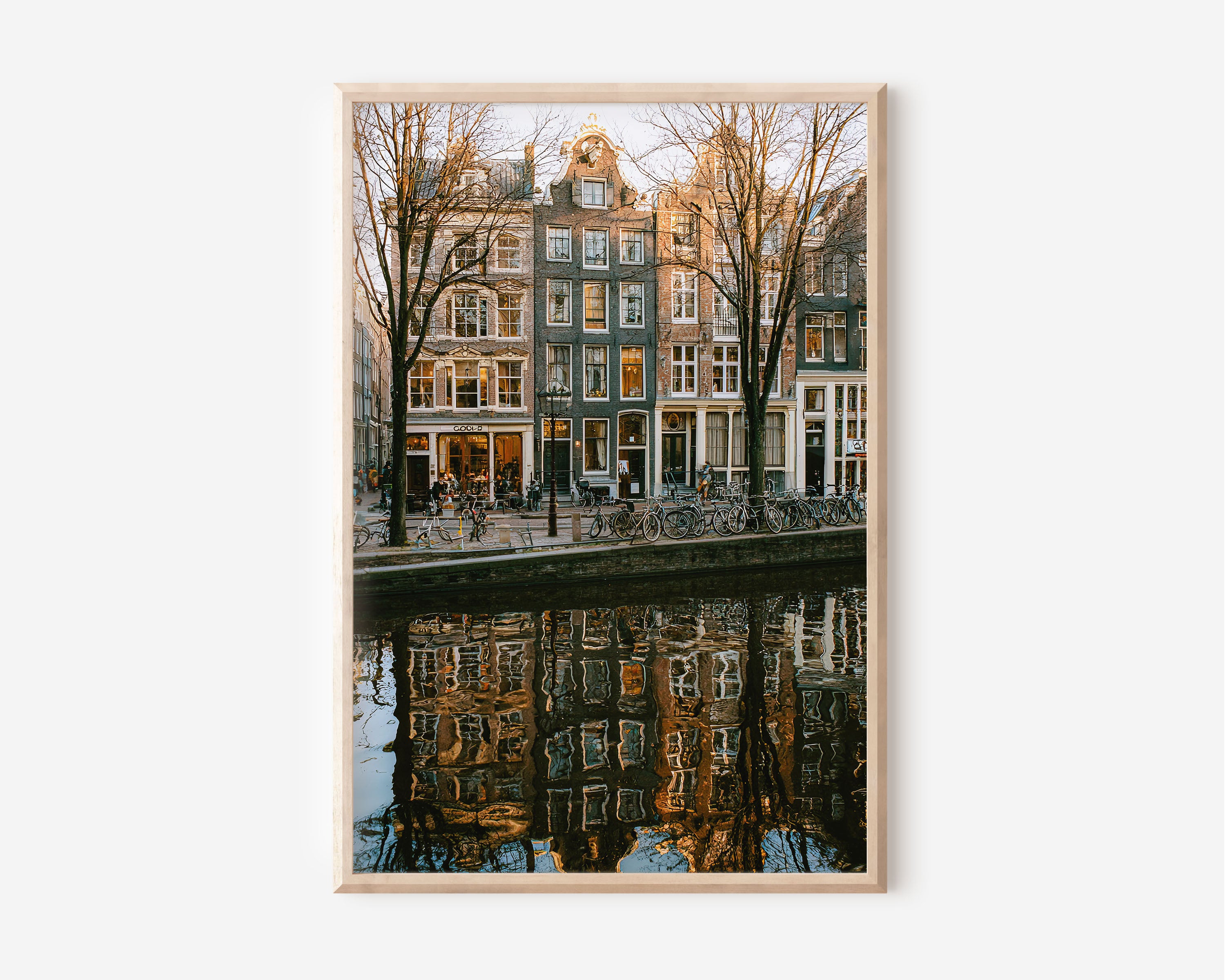Amsterdam Canal at Golden Hour | Netherlands Travel Wall Art Print
