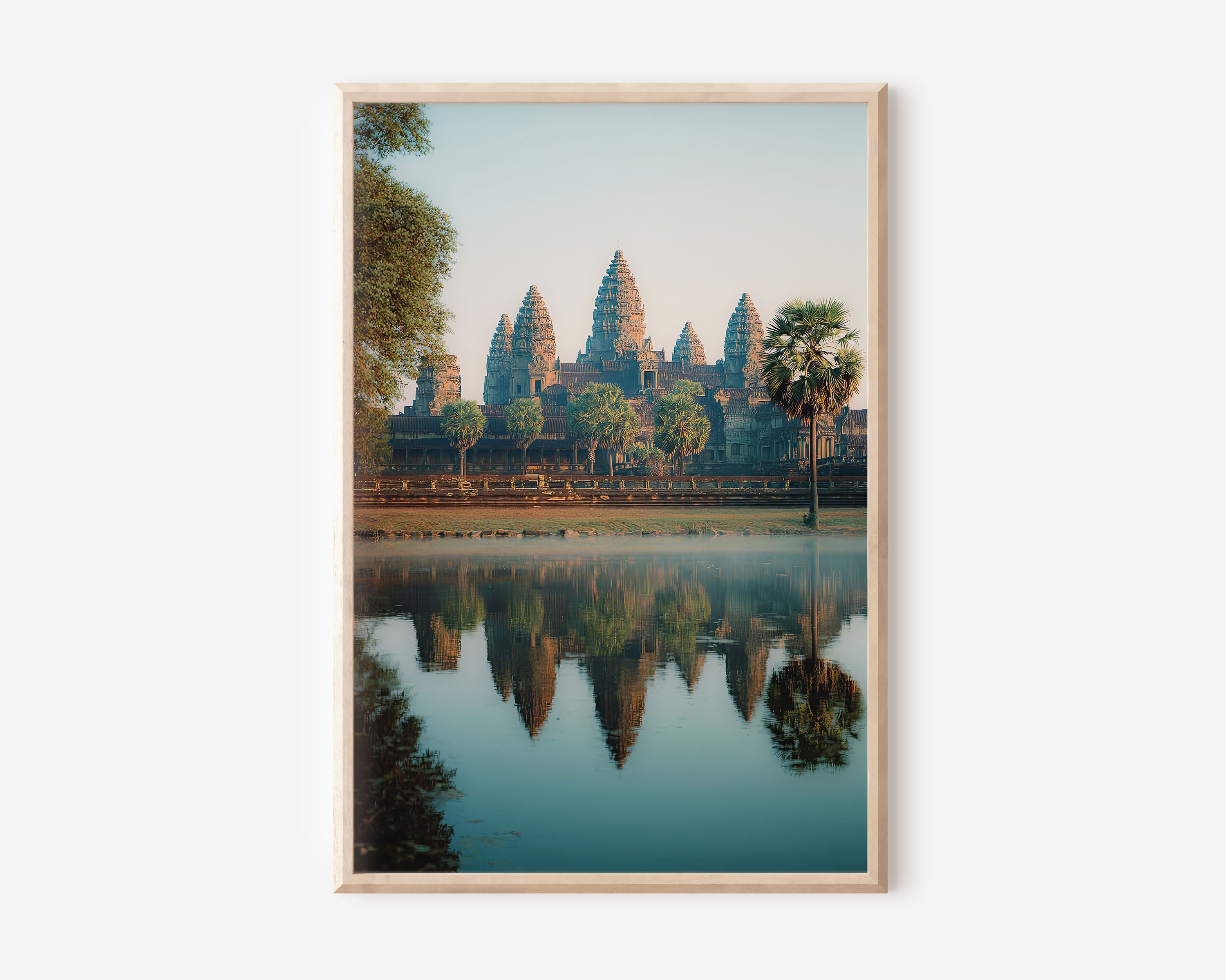 Angkor Wat Sunrise Wall Art Print | Cambodia Khmer Temple Reflection Photography | Southeast Asia Travel Poster | Spiritual Nature Home Decor