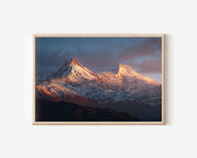 Annapurna Mountain Range Sunset Wall Art Print – Himalayan Landscape Canvas