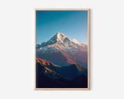 Annapurna South Wall Art Print | Nepal Himalayas Sunrise Alpenglow Photography | Himalayan Trek Travel Poster | Mountain Nature Home Decor