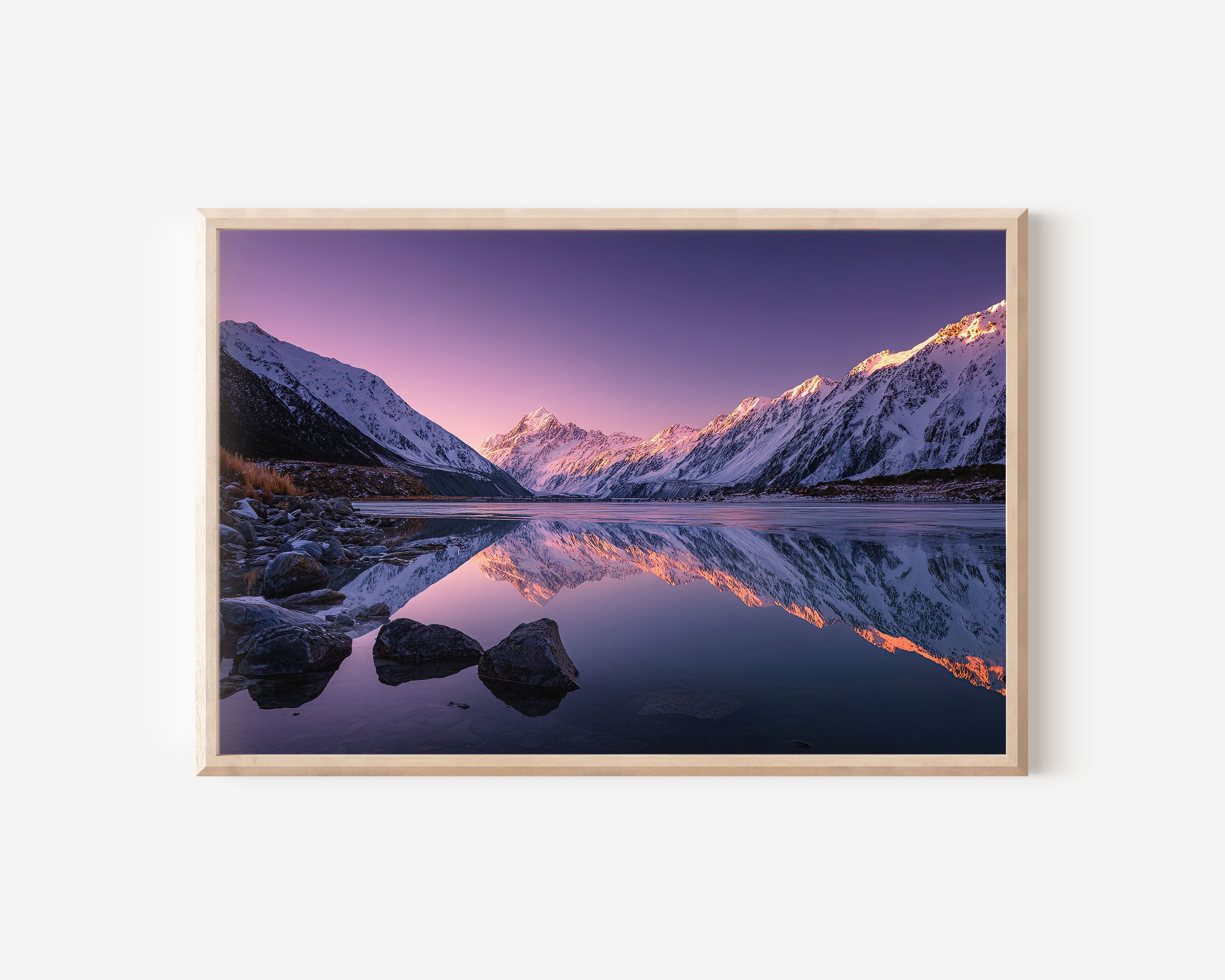 Aoraki Mount Cook Wall Art Print – New Zealand Alpine Lake