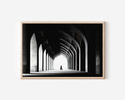 Isfahan Arched Corridor Print | Black and White Architecture Wall Art | Persian Bridge Photography
