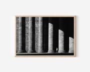 Ancient Stone Columns Architecture Print | Black and White Classical Wall Art | Rome Pantheon Photography