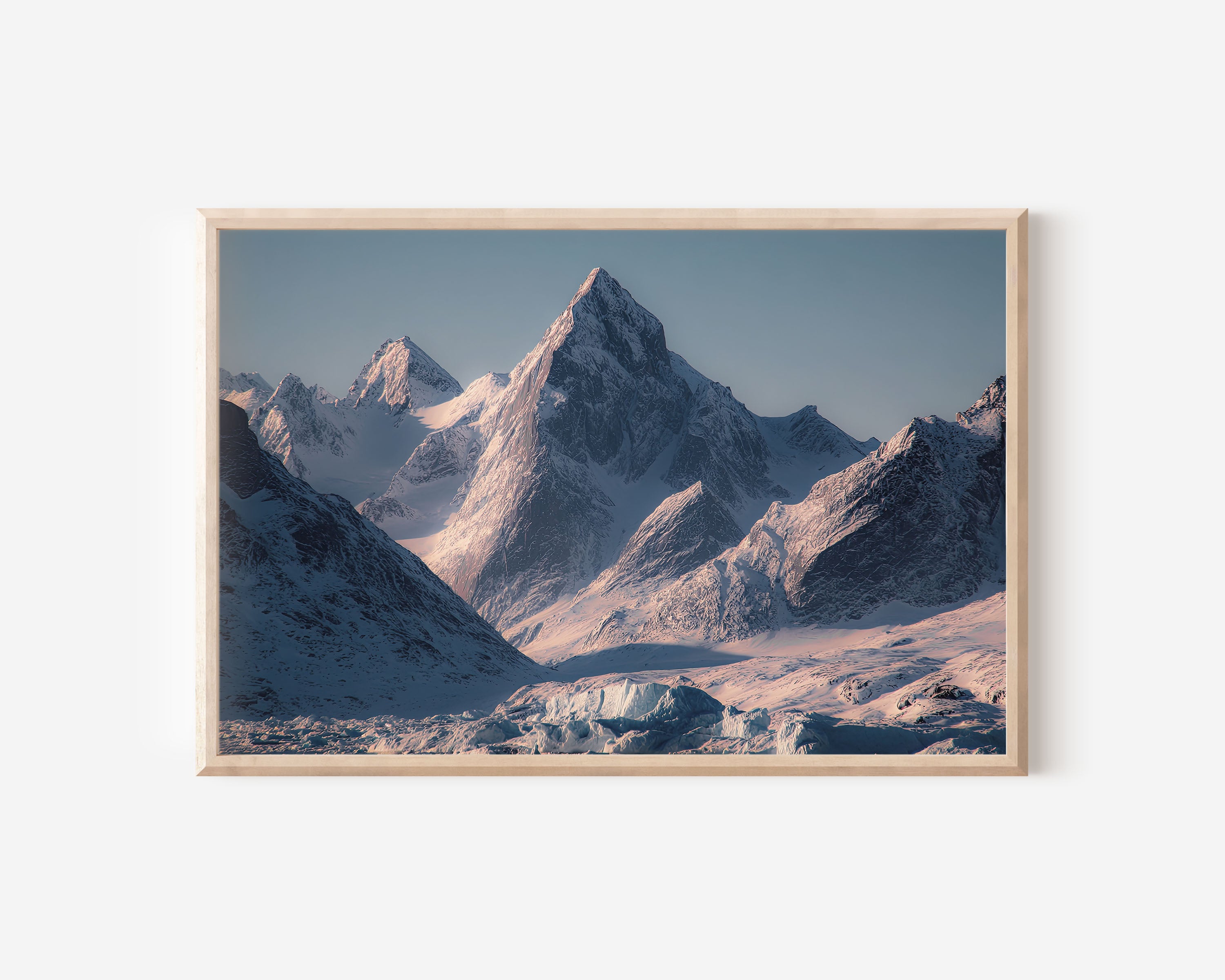 Greenland Arctic Mountain Wall Art | Glacial Peaks Landscape Print