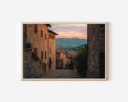 Assisi Umbria Italy Wall Art Print, Medieval Hill Town Street Italian Architecture