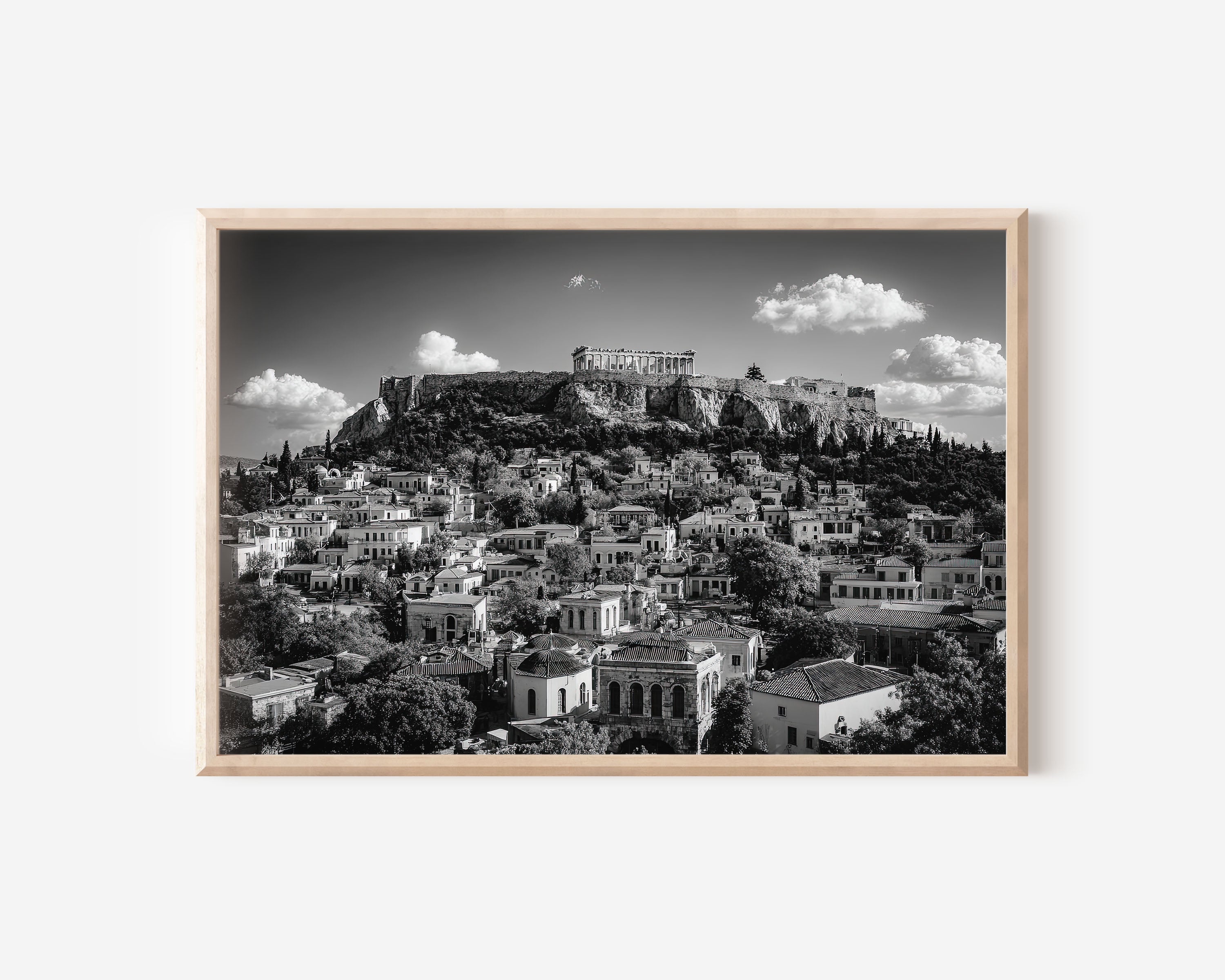Athens Acropolis Wall Art Print – Black and White Greece Photography