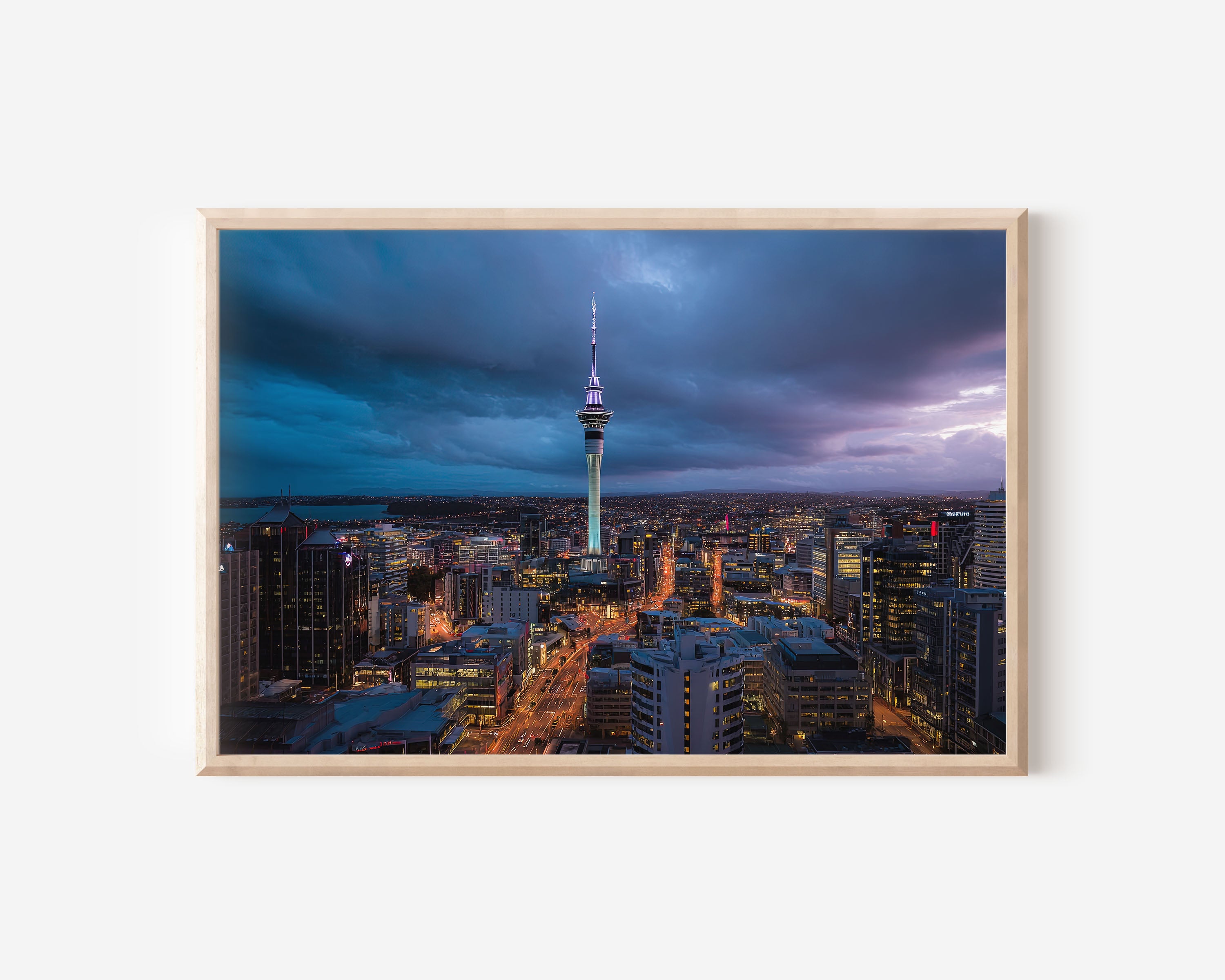 Auckland Sky Tower Wall Art Print | New Zealand Night Skyline