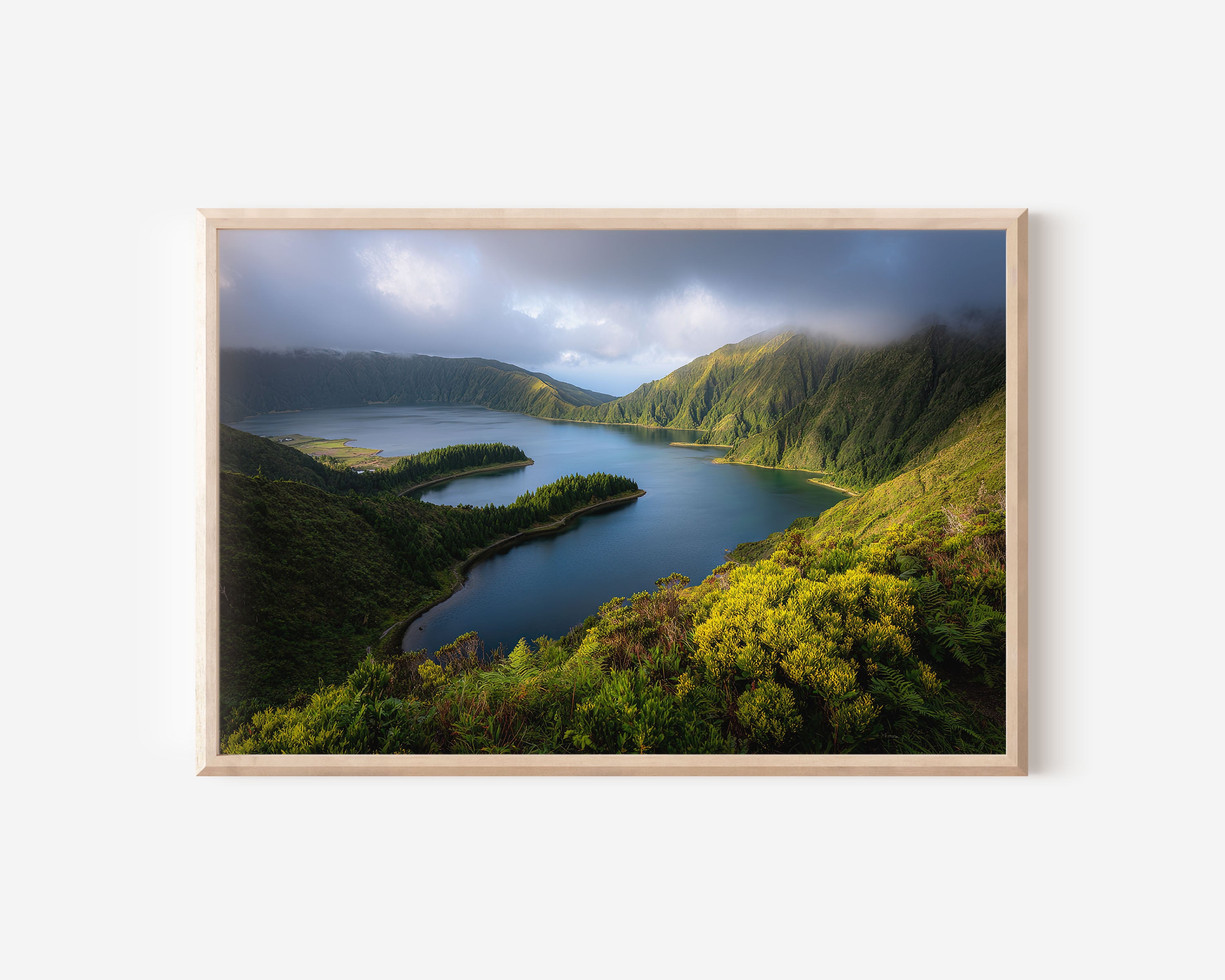 Azores Crater Lakes Portugal Wall Art Print – Scenic Mountain Landscape Canvas