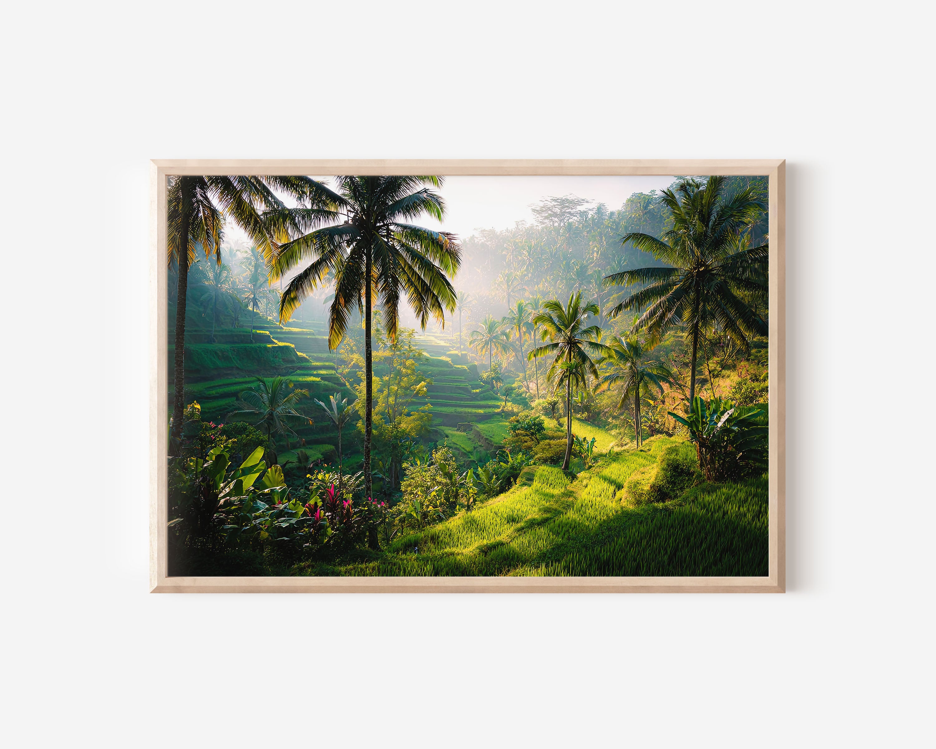 Bali Rice Fields Print – Tropical Green Wall Art