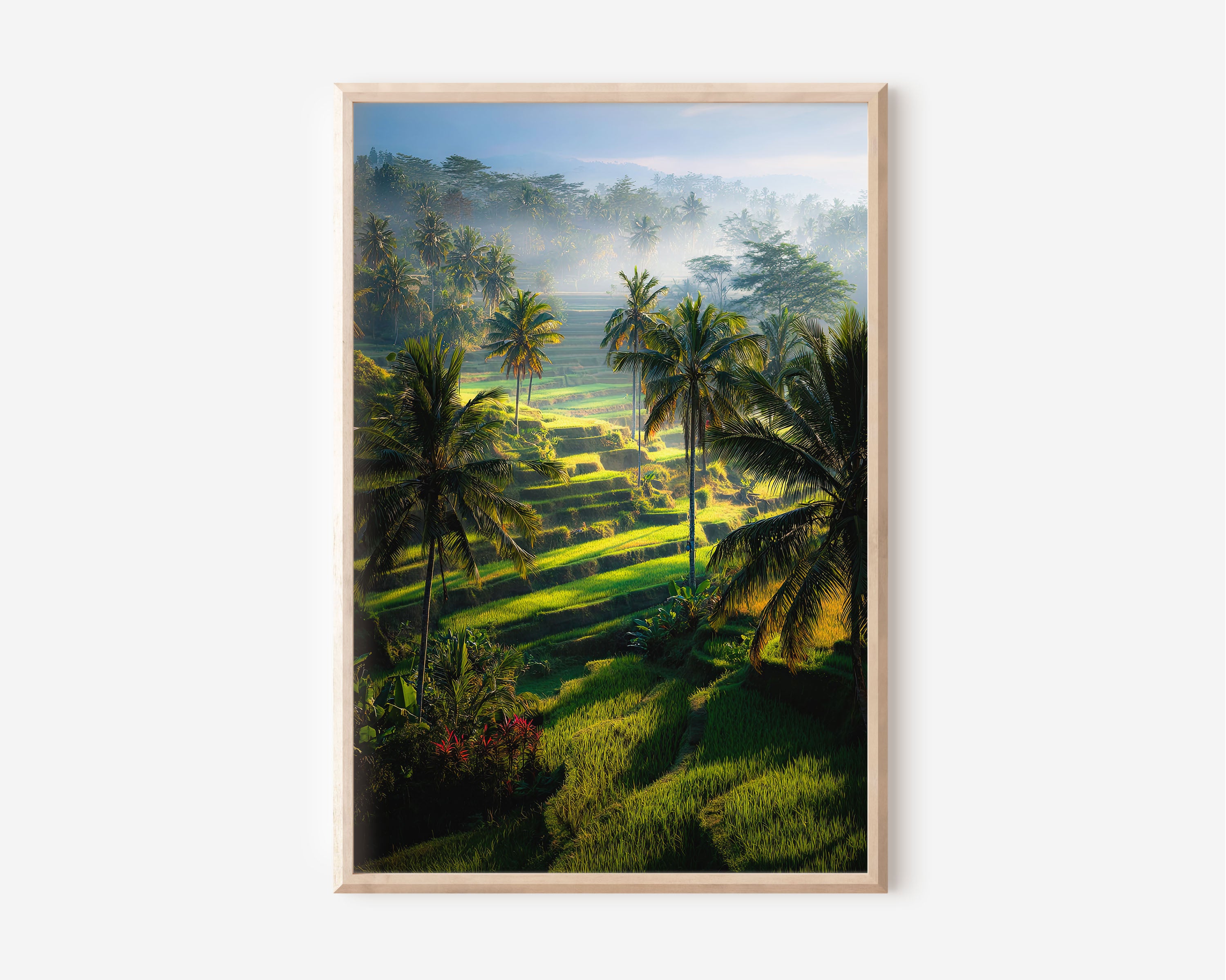 Bali Rice Terraces Wall Art – Tropical Landscape Canvas Print, Lush Green Nature Decor