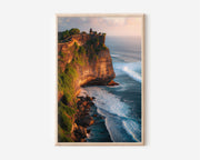 Bali Uluwatu Temple Wall Art Print – Ocean Cliff Sunset Canvas, Coastal Landscape Artwork, Tropical Travel Wall Decor