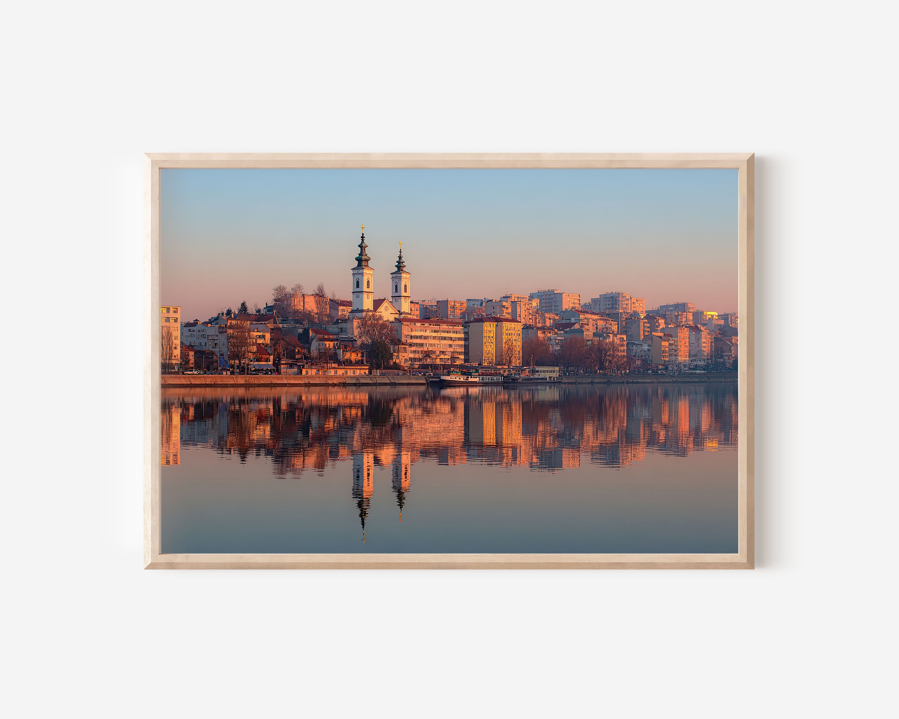 Belgrade Waterfront Wall Art Print | Serbia Sunrise River Print