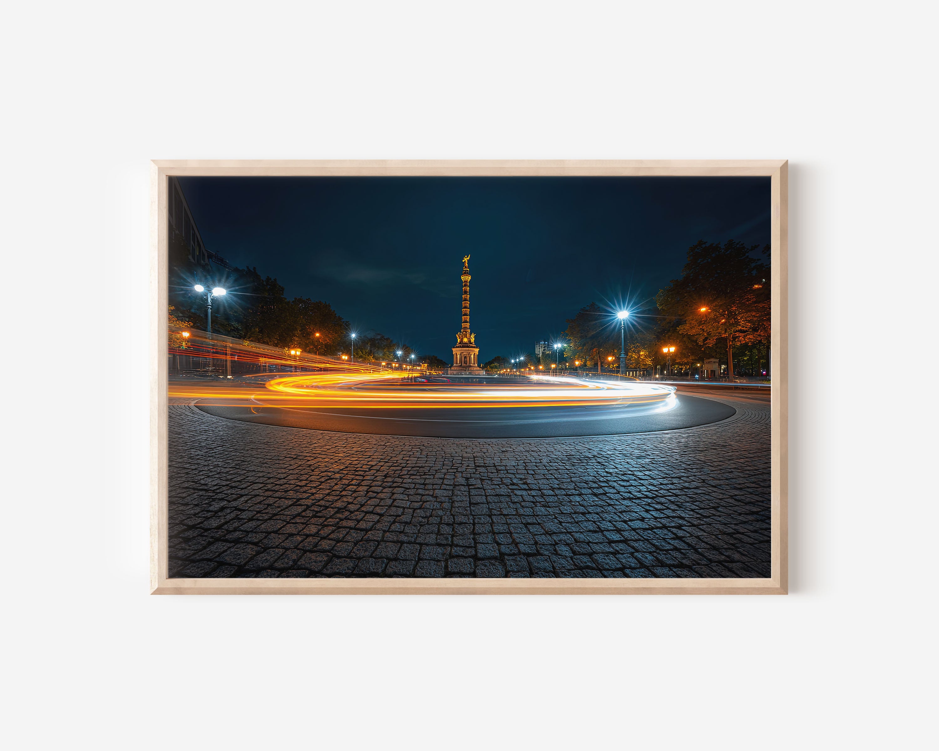 Berlin Victory Column Night Wall Art Print, Germany Siegessäule Cityscape