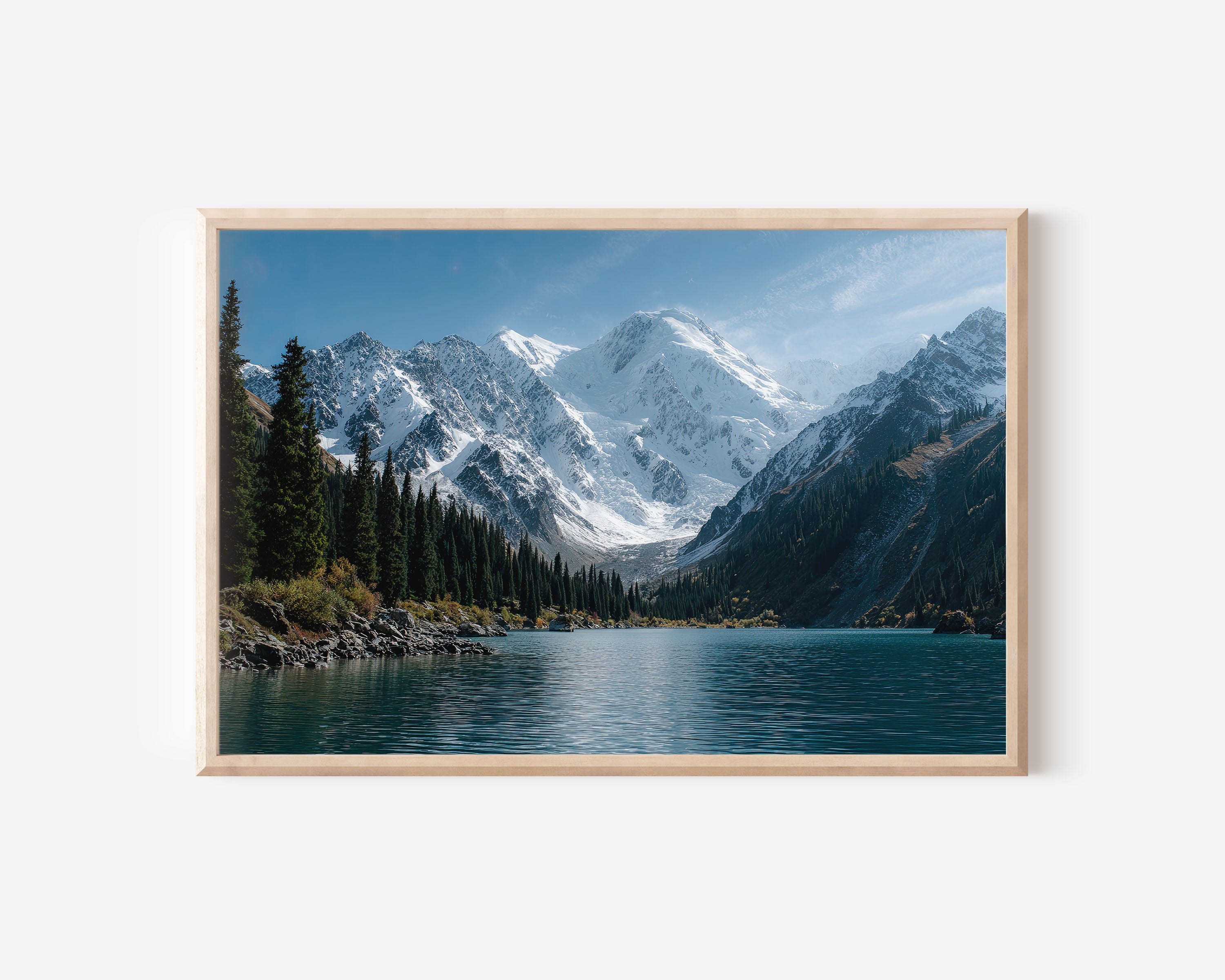 Big Almaty Peak Mountain Wall Art Print – Kazakhstan Snowy Alps