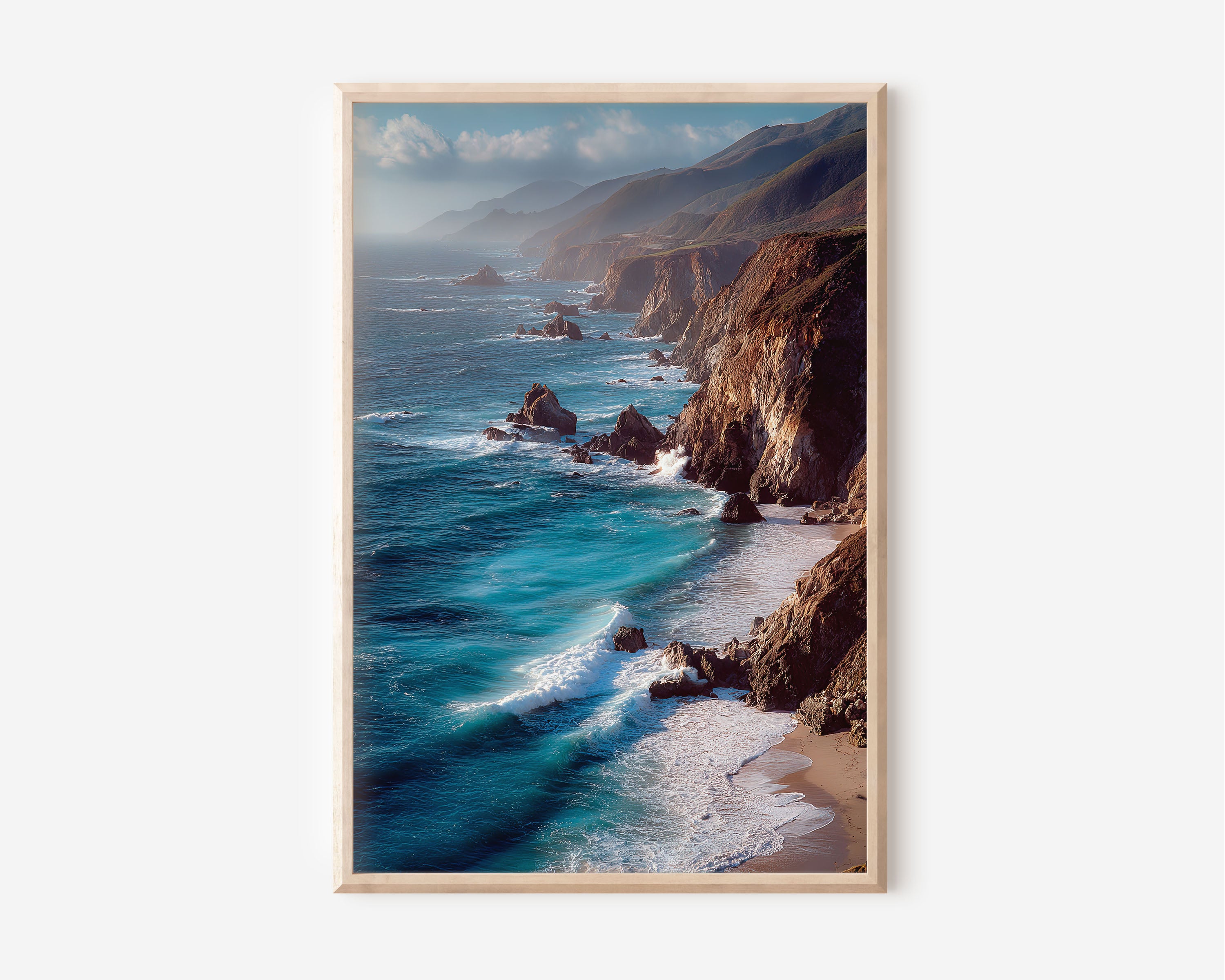 Big Sur Coastline Wall Art Print | California Pacific Ocean Photography | Highway 1 Coastal Cliffs Landscape Poster | West Coast Nature Print | Beach Home Decor