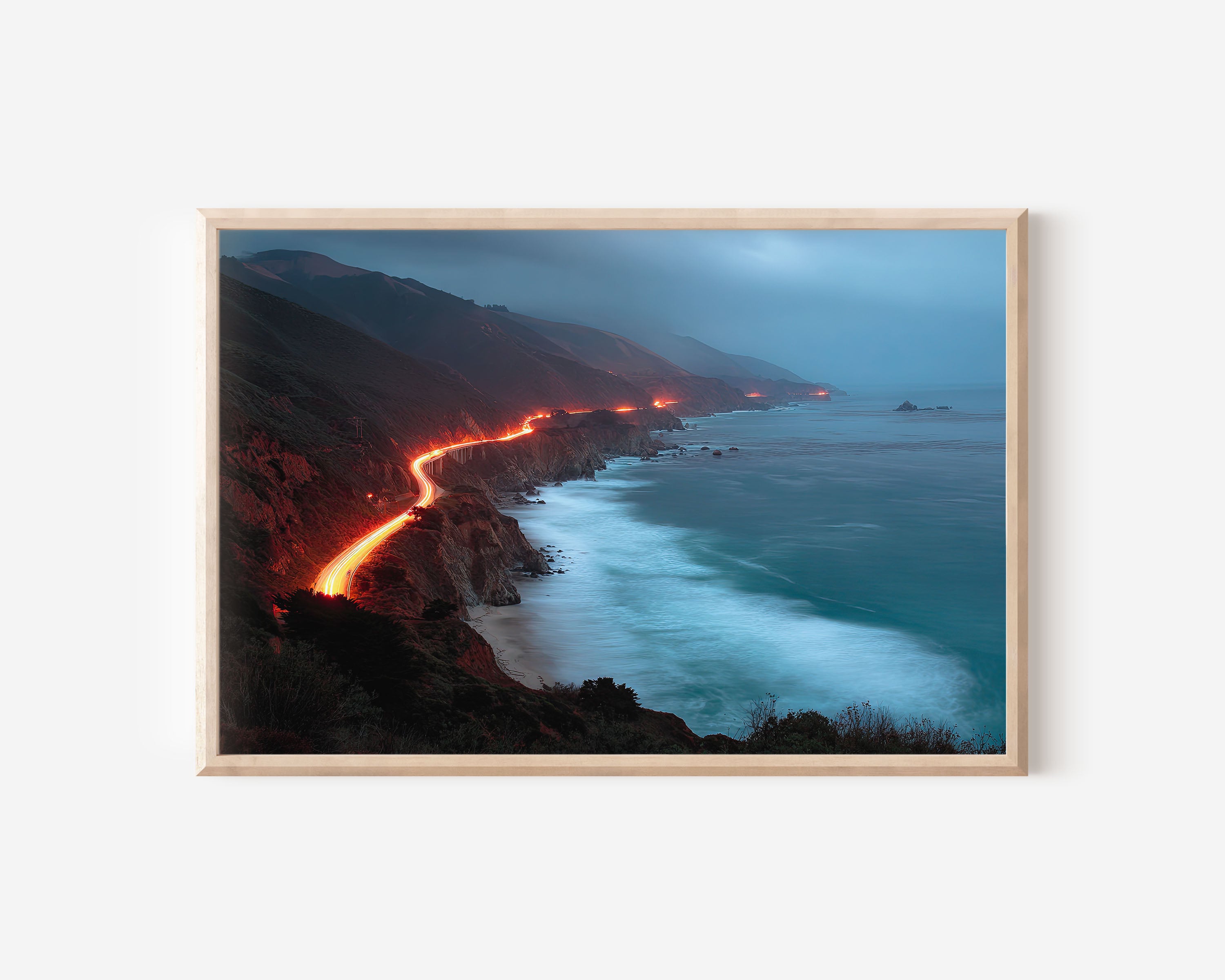 Big Sur Highway 1 Wall Art Print, California Coastal Cliff Road