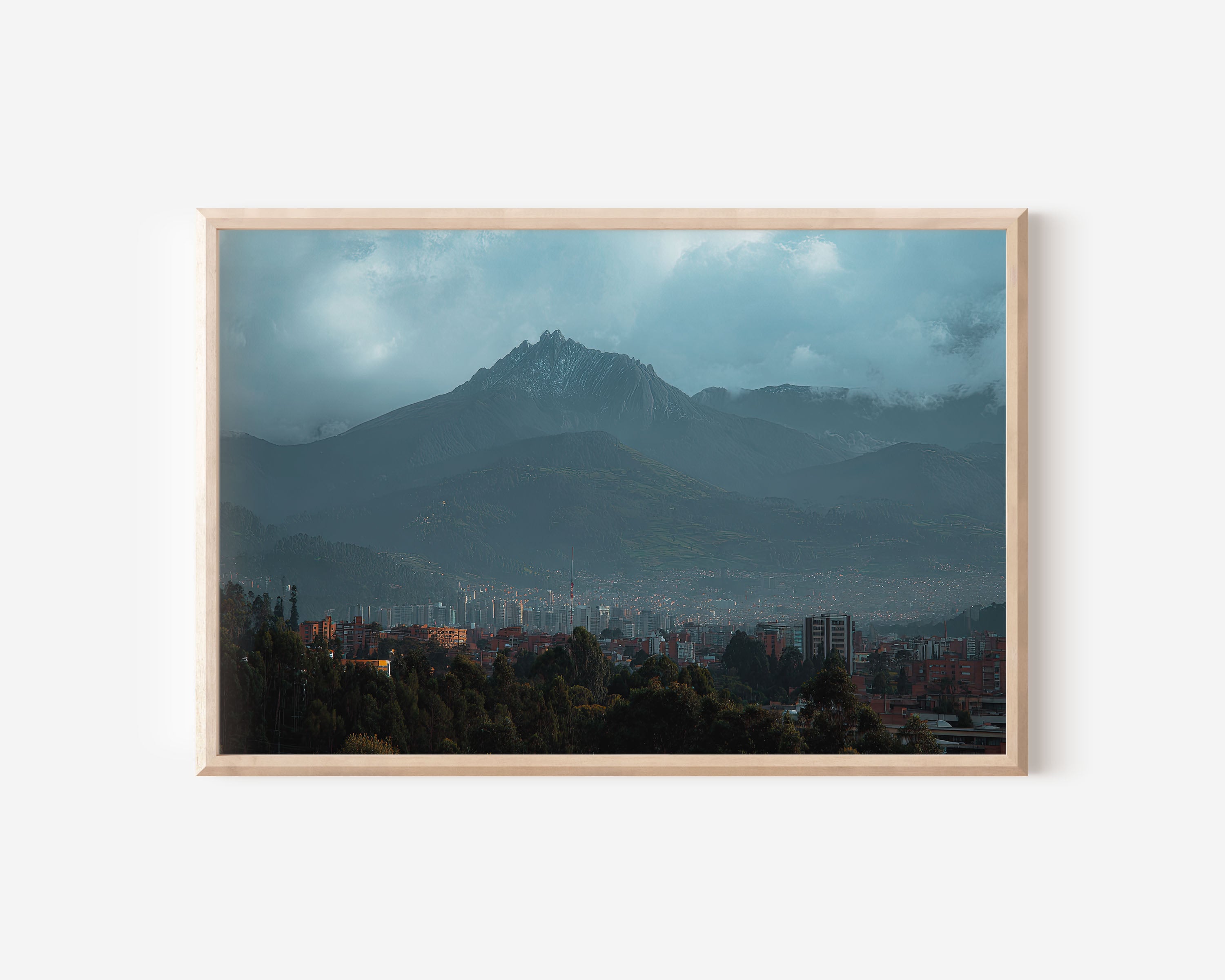 Bogotá City Skyline & Andes Mountains Wall Art Print – Moody Colombia Landscape Photography, South America Cityscape Poster