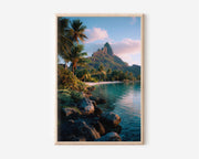 Bora Bora Wall Art Print | Mount Otemanu Lagoon Photography | French Polynesia Tropical Landscape Poster | Paradise Island Nature Print | Coastal Luxury Home Decor