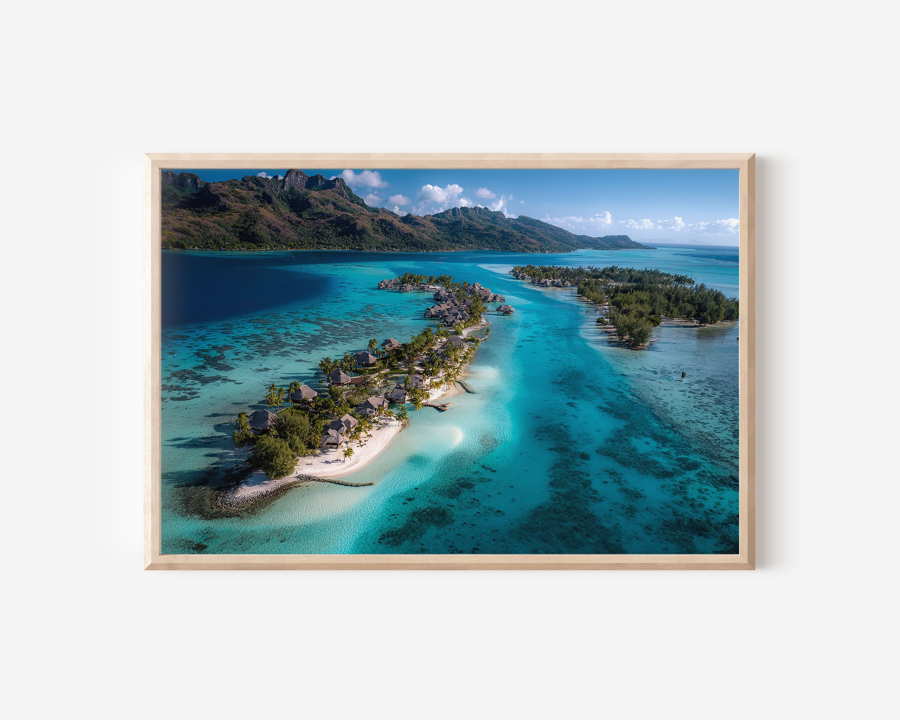 Bora Bora Island Aerial Wall Art Print – French Polynesia Lagoon