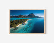 Bora Bora Lagoon Aerial Wall Art Print – French Polynesia Island