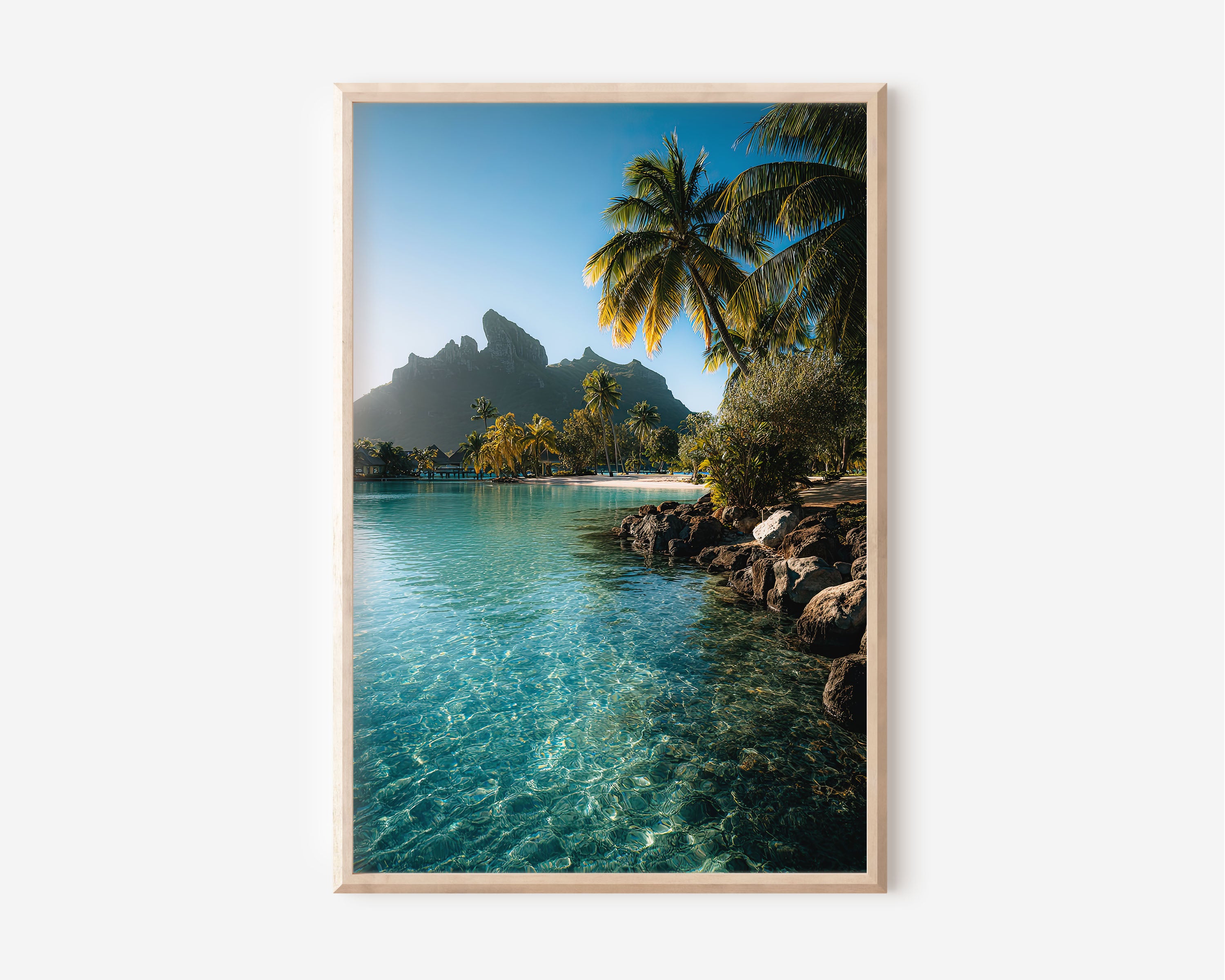 Bora Bora Lagoon Wall Art – Luxury Tropical Beach Canvas Print, Island Paradise Decor