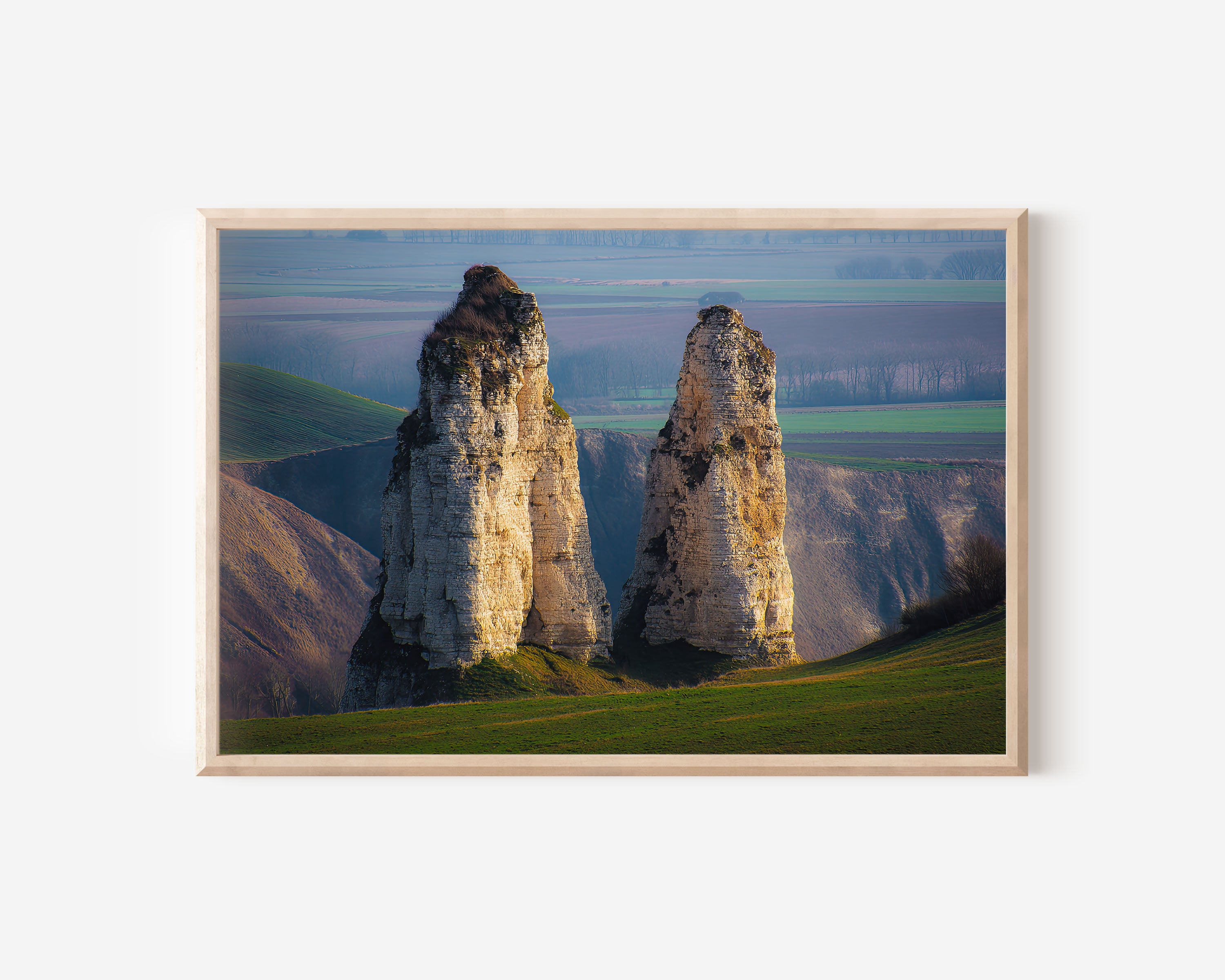 Bozzhyra Twin Spires Wall Art Print – Kazakhstan Desert Rock Towers