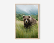 Brown Bear Wall Art Print – Wilderness Nature Wildlife Canvas & Framed Forest Landscape Decor