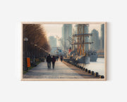 Buenos Aires Puerto Madero Wall Art – Waterfront Promenade Tall Ship Print, Argentina Cityscape Photography Decor