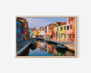 Burano Island Venice Wall Art – Colorful Canal Houses Italy
