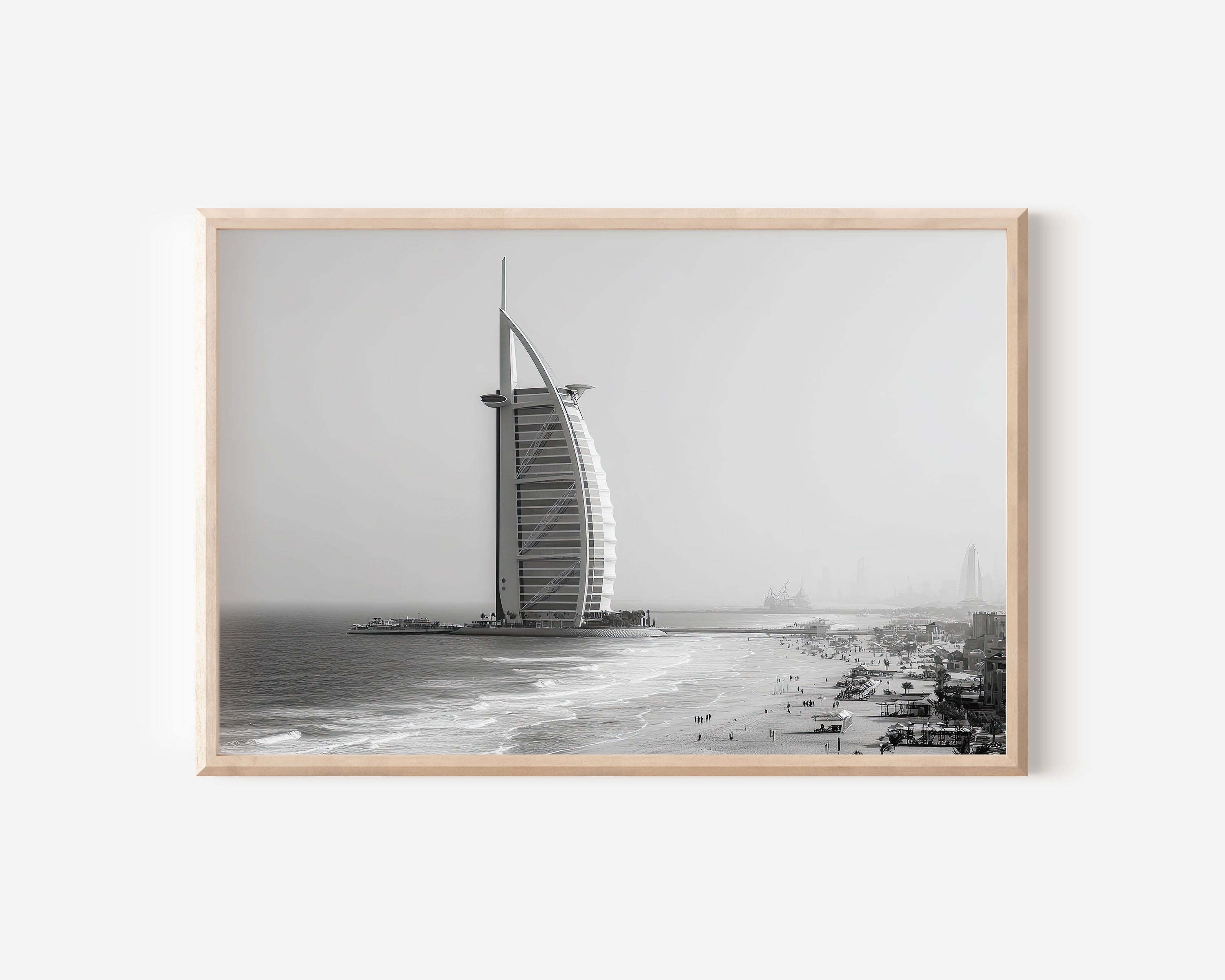 Burj Al Arab Wall Art – Black and White Dubai Luxury Photography Print