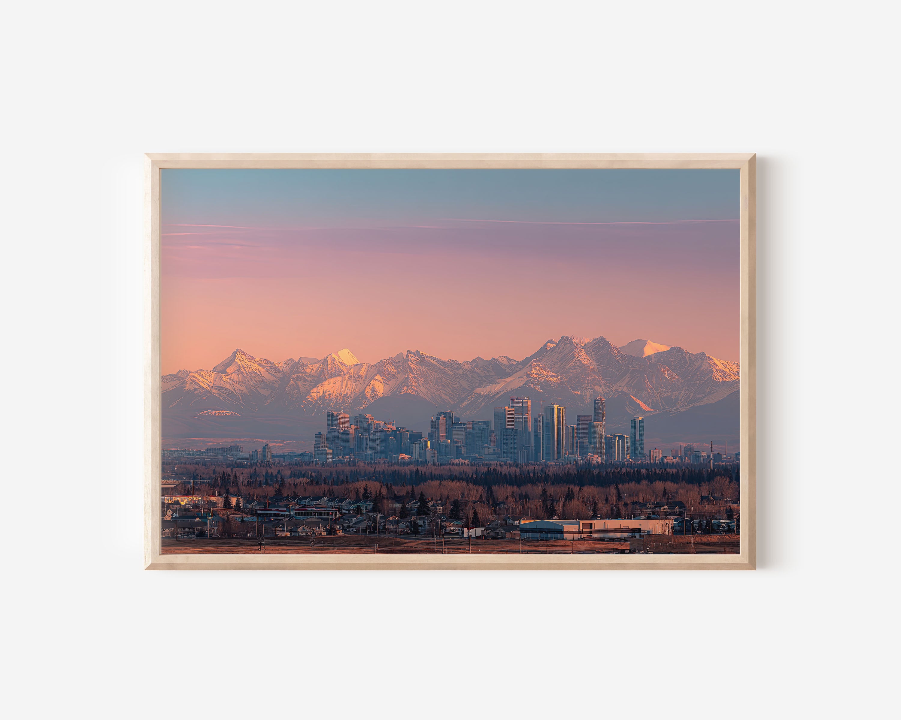 Calgary Skyline Wall Art Print – Canadian Rockies Cityscape