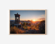 Calton Hill Edinburgh Sunset Wall Art Print – Scotland City Skyline Canvas