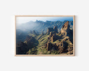 Canary Islands Volcanic Landscape Wall Art Print – Dramatic Mountain Canvas