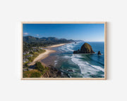 Cannon Beach Oregon Wall Art – Haystack Rock Coastal Landscape Print