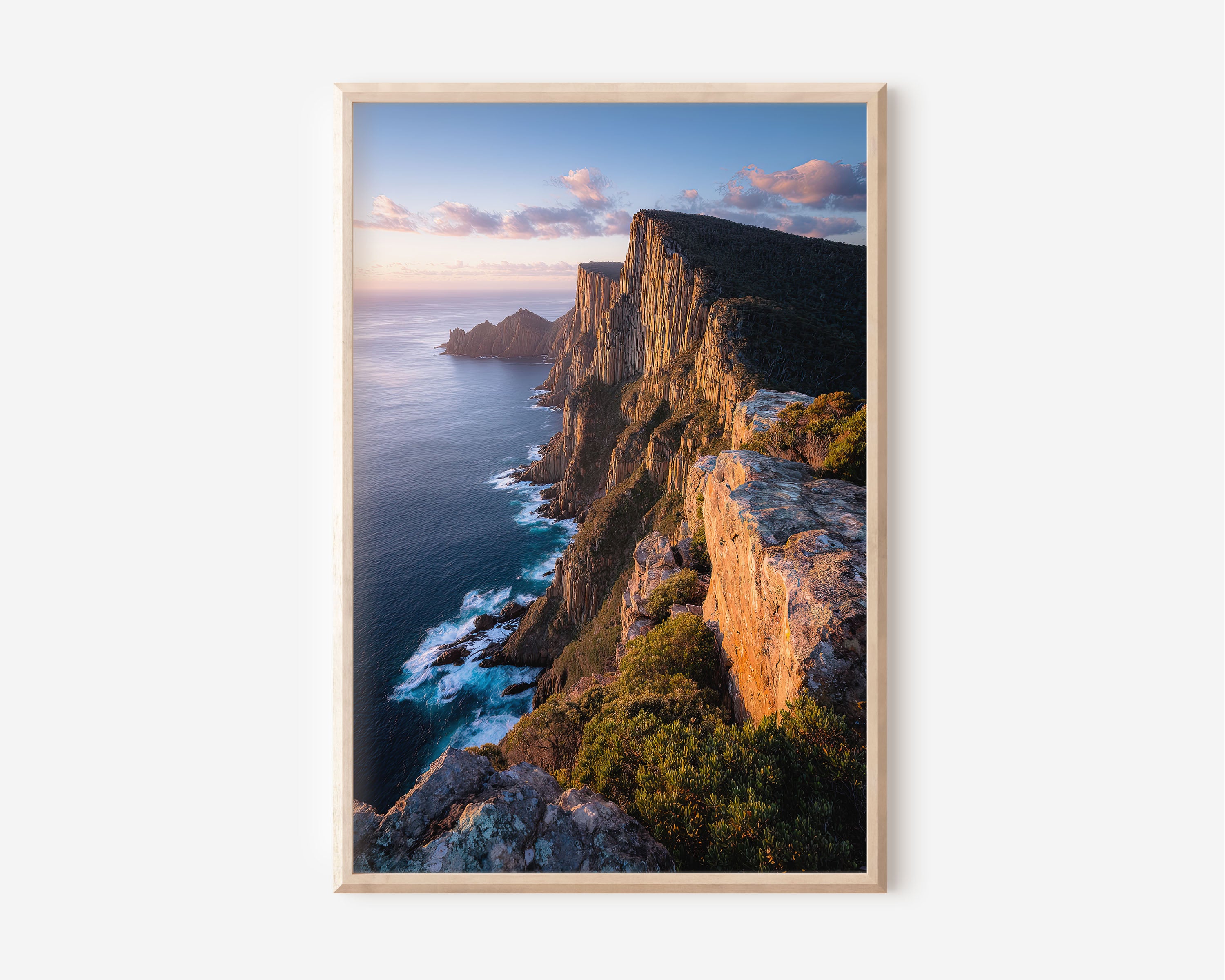 Cape Hauy Tasmania Wall Art Print | Tasman National Park Dolerite Sea Cliff Sunset Photography | Australian Travel Poster | Dramatic Coastal Home Decor