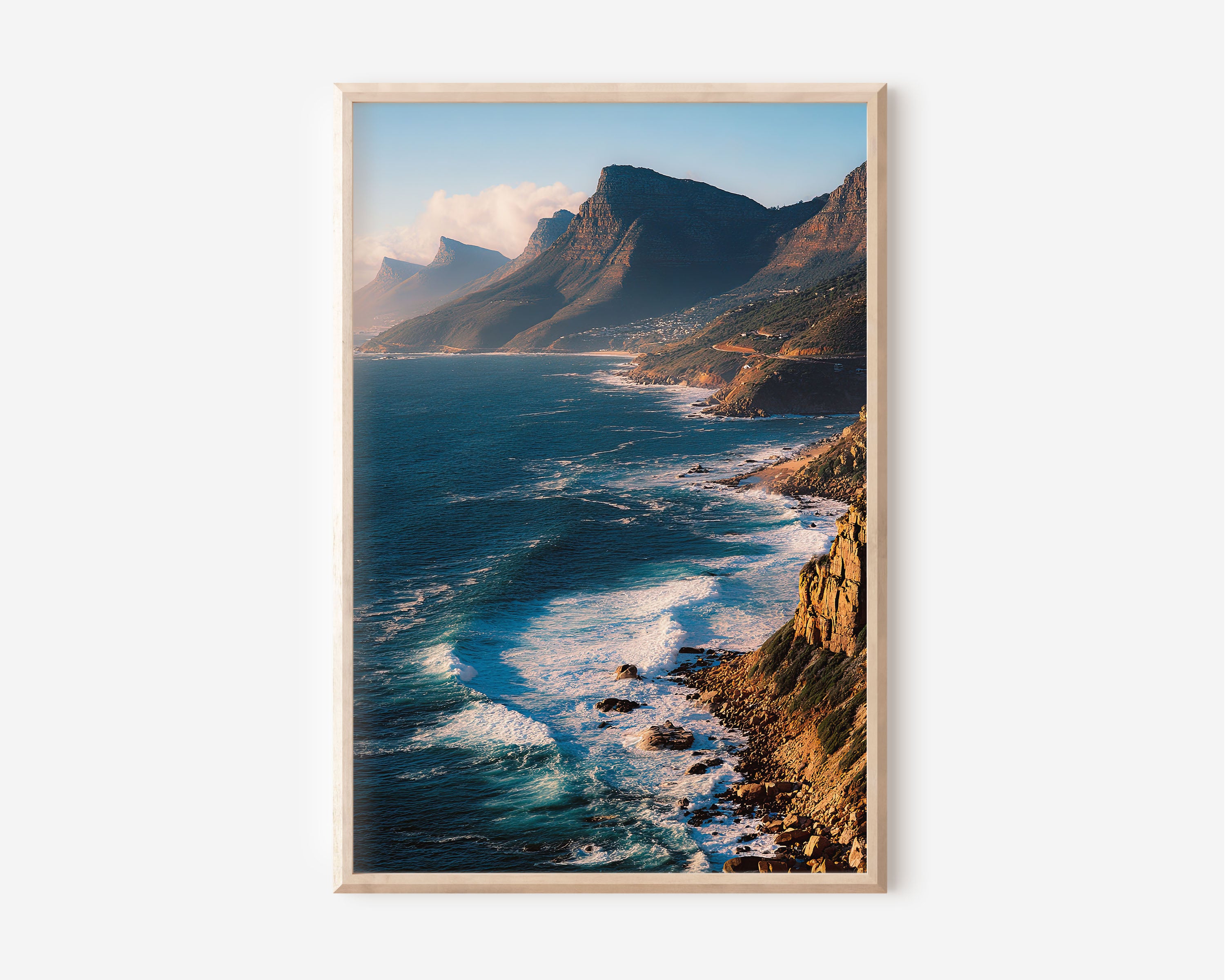 Cape Peninsula Wall Art Print | Cape Town South Africa Coastal Photography | Twelve Apostles Mountain Landscape Poster | African Ocean Nature Print | Coastal Home Decor