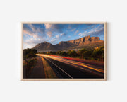 Cape Town Table Mountain Road Wall Art Print, South Africa Landscape