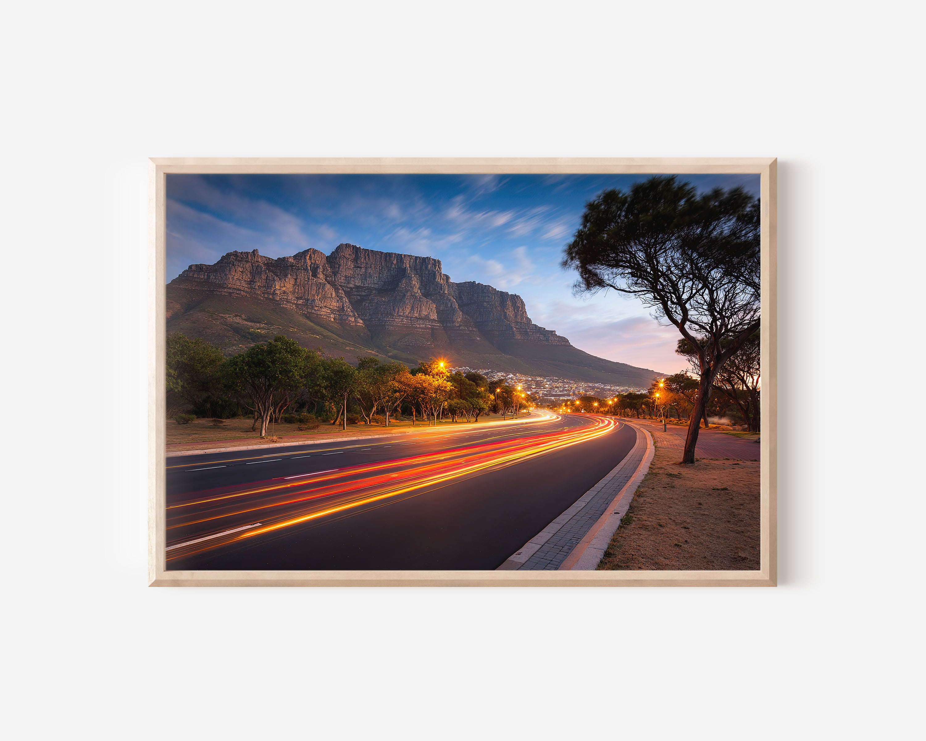 Cape Town Table Mountain Sunset Wall Art Print, South Africa